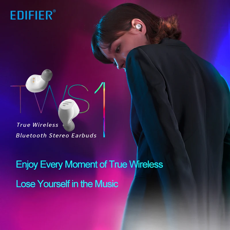 EDIFIER TWS1 наушники Bluetooth V5.0 сенсорное управление IPX5 Номинальный эргономичный