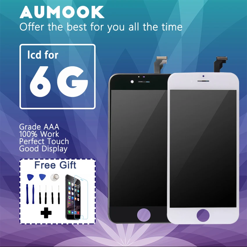 ЖК дисплей для iPhone 6g экран с дигитайзером и сенсорным экраном 10 шт. качество AAA