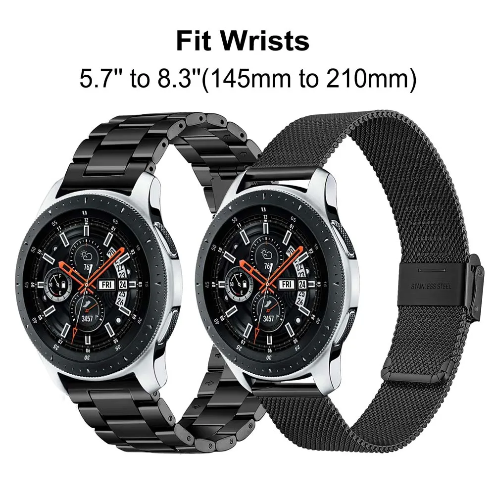2 шт. сетчатый и Soild ремешок из нержавеющей стали 22 мм для samsung Galaxy Watch 46 мм/gear S3/huawei Watch GT Band ремешок