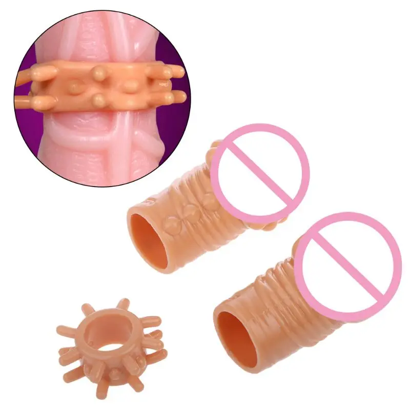 3 шт. силиконовые головки крышка для пениса кольцо задержки G-spot стимулировать