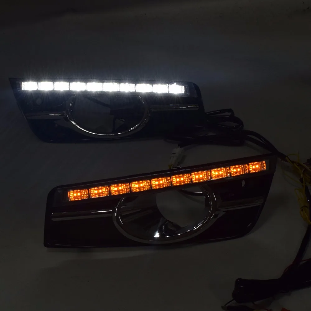 

2 Pcs for chevrolet cruze 2009 2010 2011 2012 2013 DRL with fog lamp hole Daytime Running Lights with turn signal Relay Daylight
