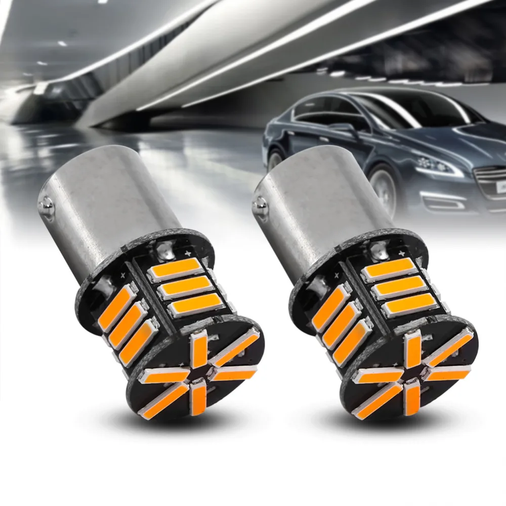 1 пара Автомобильные светодиодные сигнальные лампы S25 1156 BA15S 7014 21SMD Светодиодные