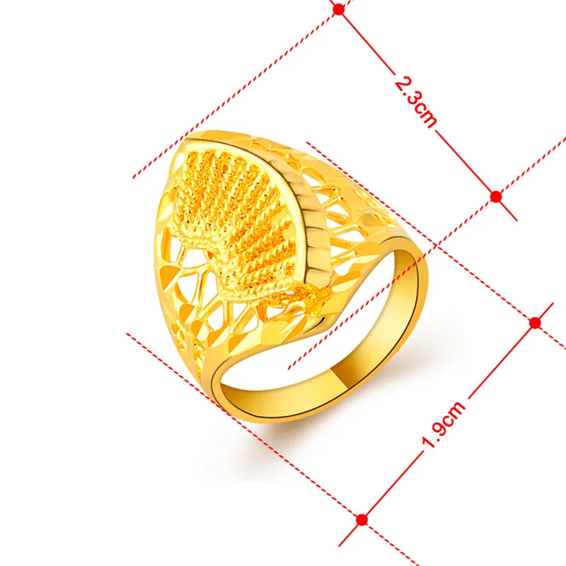 High Quality Brand Design Women Wedding Rings Yellow Filled Gold Jewelry Fashion Party Gift Anillos JR084 | Украшения и