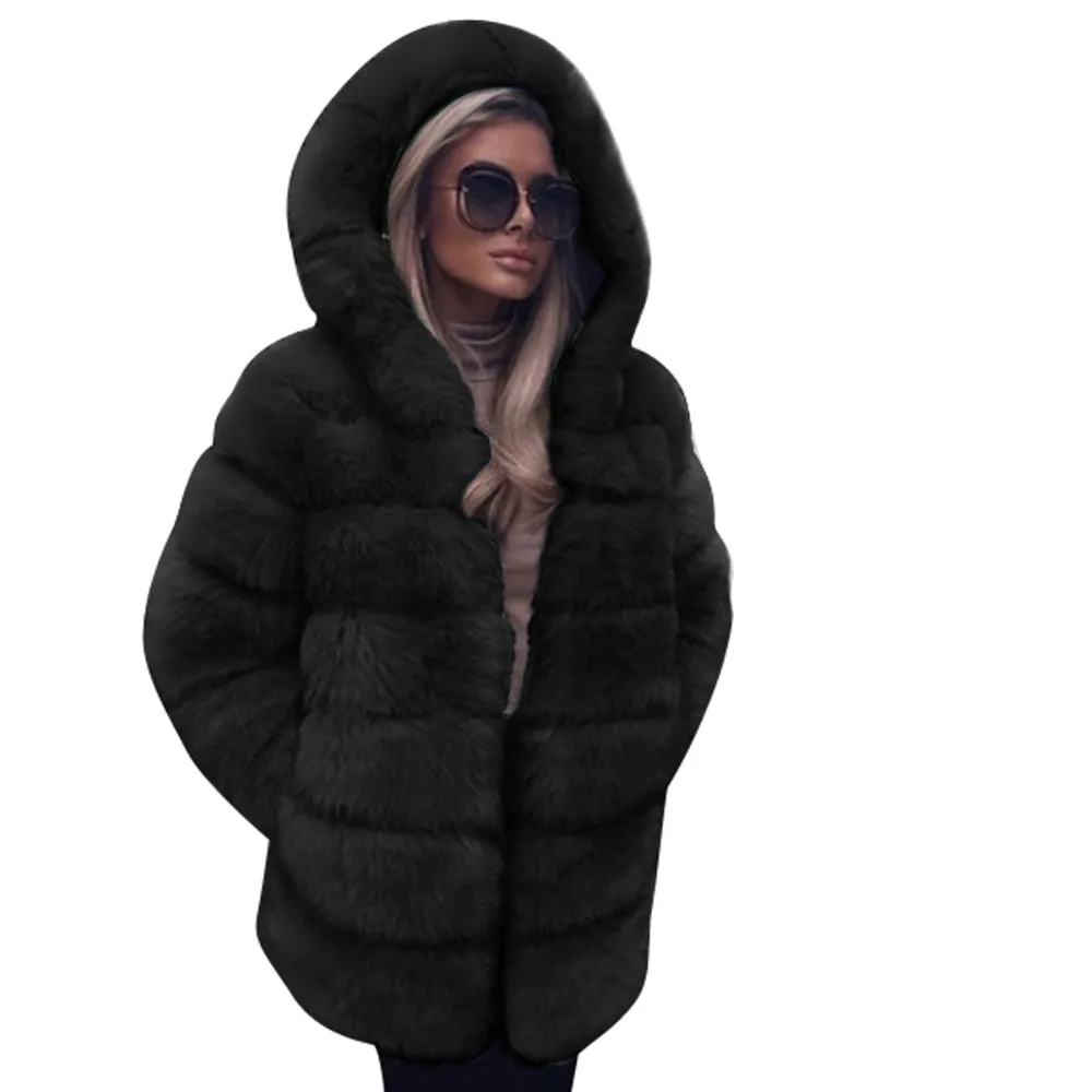 Stylish Bar Vintage Fluffy Faux Fur Coat Women Short Furry Fake Winter Outerwear Pink Lady Autumn Casual Party Overcoat | Женская одежда