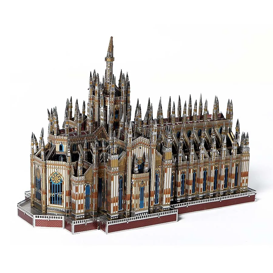 3D металлическая головоломка Миланский кафедральный собор, 255 деталей, Duomo di Milano, строительные модели, наборы, сделай сам, 3D лазерная резка, пазлы, игрушки для детей и взрослых - Цвет: Multi-color