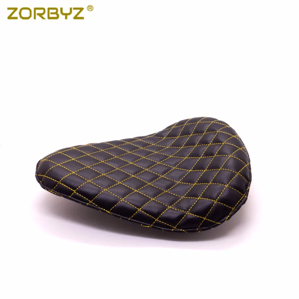 ZORBYZ мотоцикл Черный Синтетическая кожа Алмазный Стиль Solo Seat для Triumph Suzuki Harley Sportster