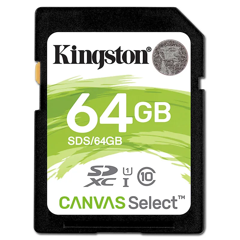 Kingston SD карты памяти 32 Гб 64 128 холст Selet SDHC/SDXC UHS 1 80 МБ/с. Class 10 HD видео вспышка SDCard для