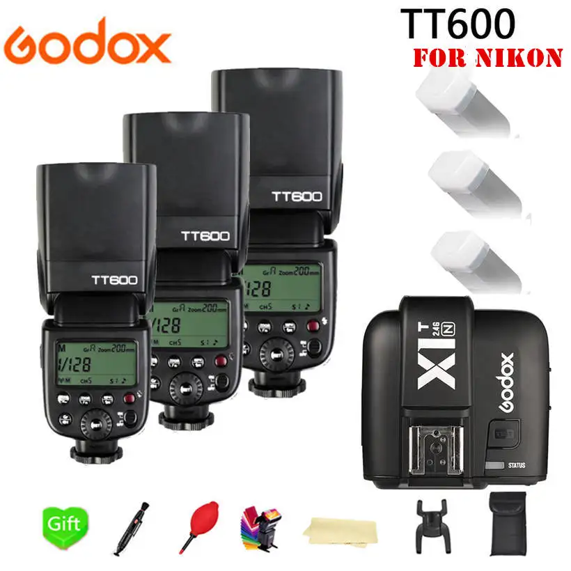 Green Godox TT600 GN60 2,4G Беспроводная ttl HSS Вспышка Speedlite+ X1T-N Xpro-N триггер для камеры Nikon D3200 D3300 D5300 D7200 D750 D90 - Цвет: Green