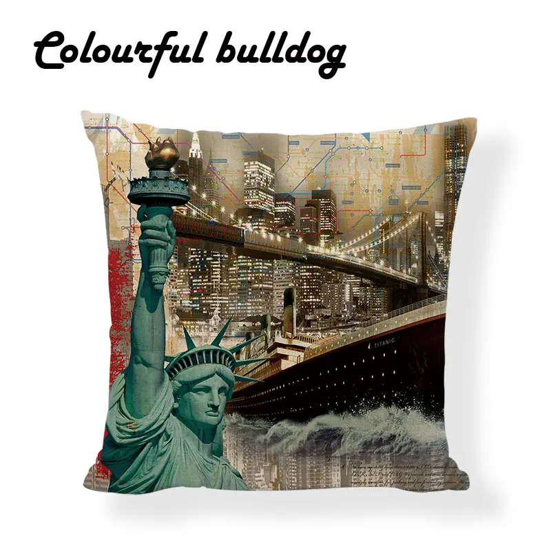 Дизайнерские чехлы для подушек с изображением английского Парижа Эйфелевой