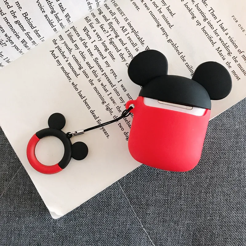 Bluetooth наушники чехол для Airpods аксессуары защитный чехол сумка анти-потеря кольцо ремень милый силиконовый 3D дизайн мультфильм Минни