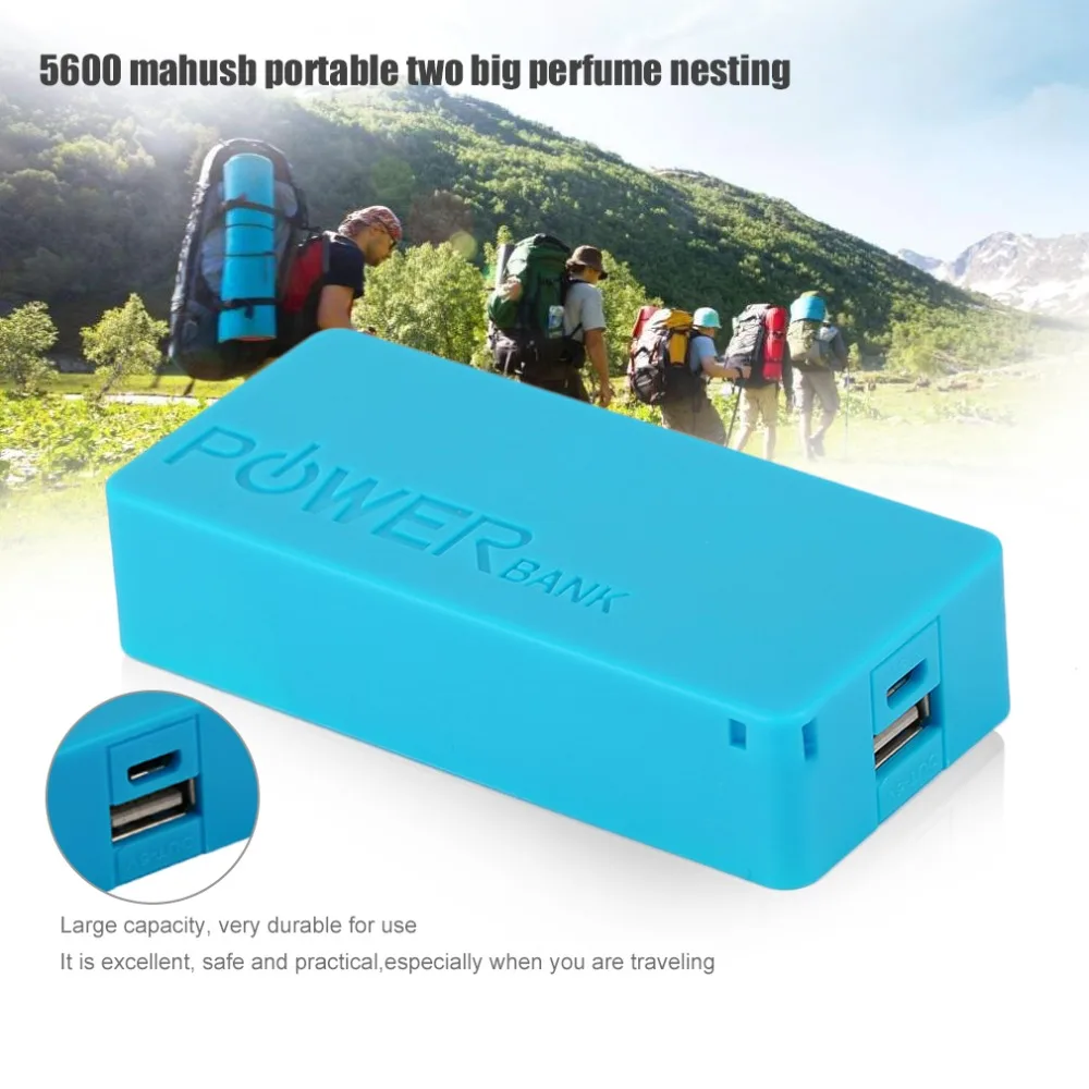 6 цветов 5 в USB DIY power bank чехол Портативный внешний аккумулятор коробка для хранения банк питания чехол для телефонов на 5600 мАч(без батареи