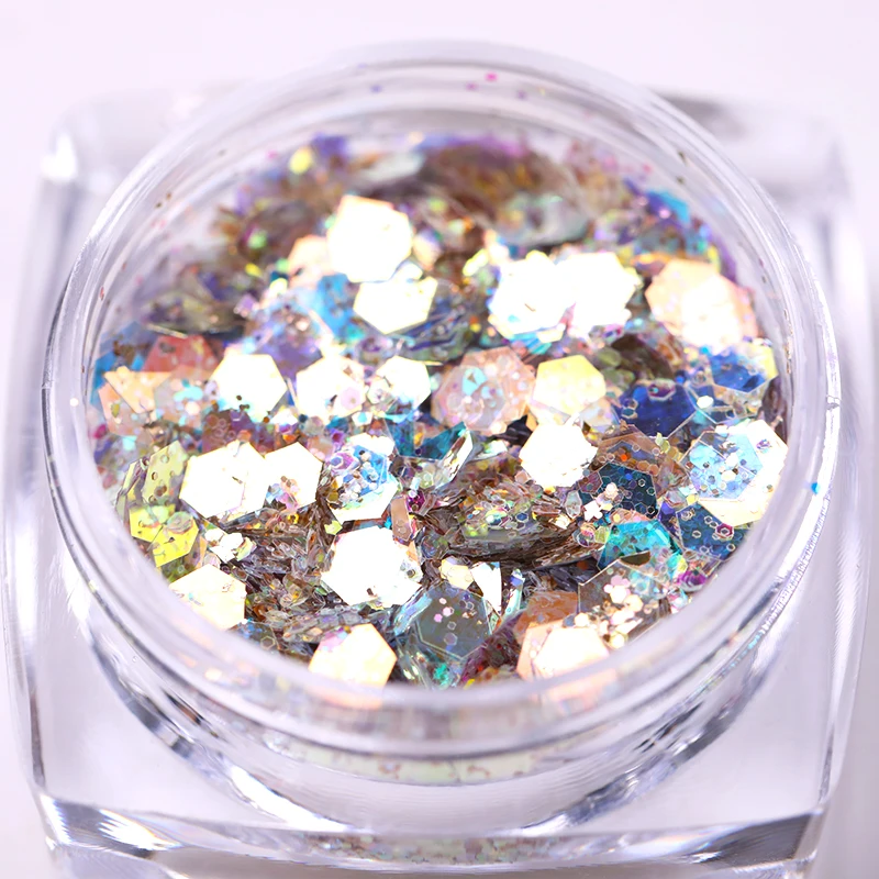 BORN PRETTY 1 г/кор. Блестки для ногтей смешанные цвета неровные хлопья сверкающие пайетки 3D дизайн украшения для ногтей