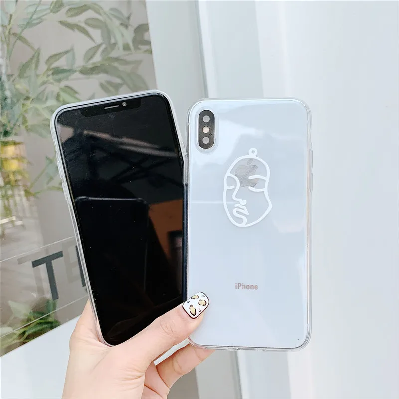 Модный мягкий чехол для телефона с линиями Apple iphone 7 Plus чехлы мультяшным рисунком