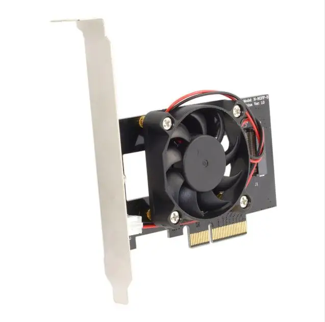 Адаптер хоста-адаптера PCI-E 3 0x4 карта M.2 NGFF M Key SSD для Nvme PCI Express с вентилятором