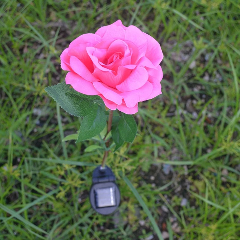 Розовый цветок розы Солнечный свет СИД декоративный наружный Газон лампа