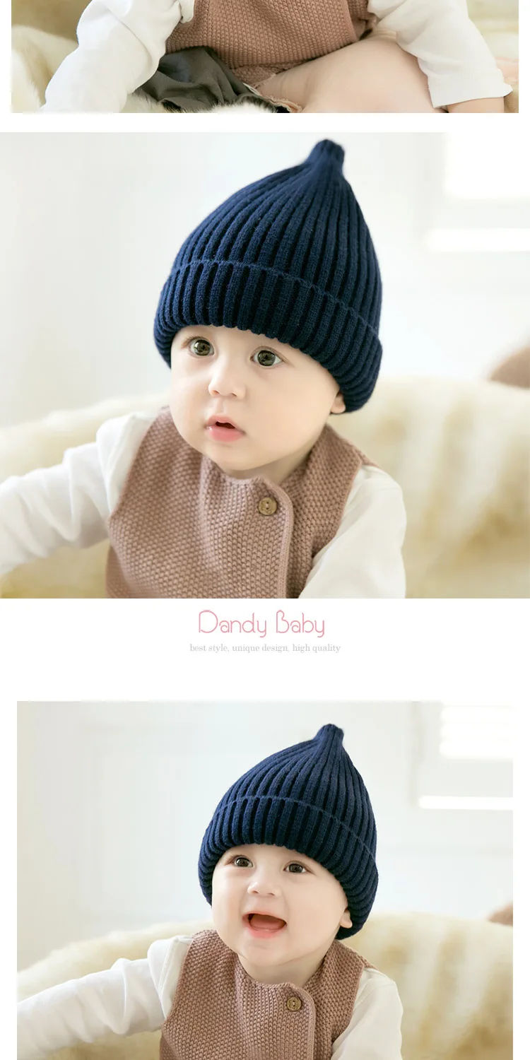 Newborn Baby Knitted Hat Baby Girl Boy Cute Winter Hats For Girls Warm Thick Caps Child Beanies Kids Hat For 3-12 Month GH661