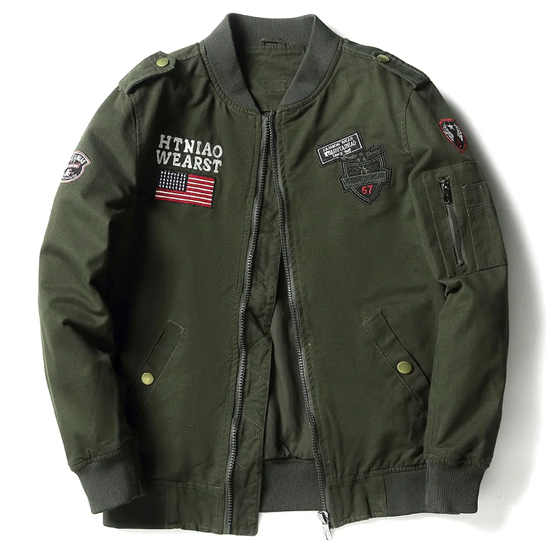 Army Green S. ARCHON US Air Force тактическая куртка-бомбер в стиле милитари Мужская Повседневная ветровка мотоциклетная куртка Осенняя хлопковая армейская брендовая одежда - Цвет: Army Green