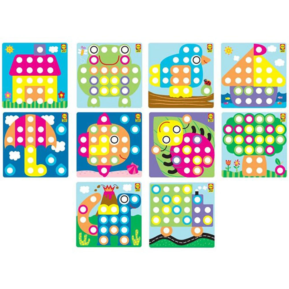 

3D Puzzles Toy For Children Pegboard Educational Composite Picture Puzzle Creative Mosaic Mushroom Nail Kit Educational Game Toy