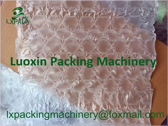 LX-PACK Brand Lowest Factory Price air cushion bag film 200x100mm Automatic blue color air bubble cushion pillow making machine