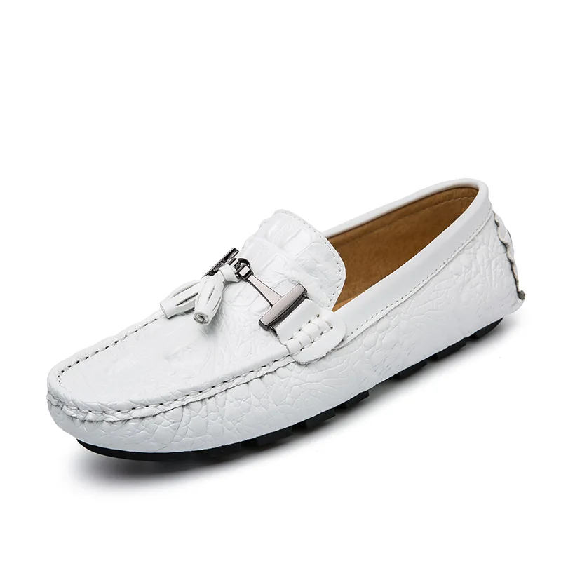 Wandai-8809-White Мужские лоферы для вождения; коллекция года; мужские модные водонепроницаемые мокасины; сезон весна-осень; мокасины; мужские лоферы; повседневная мягкая обувь для вождения Мужская обувь; Цвет Синий - Цвет: Wandai-8809-White