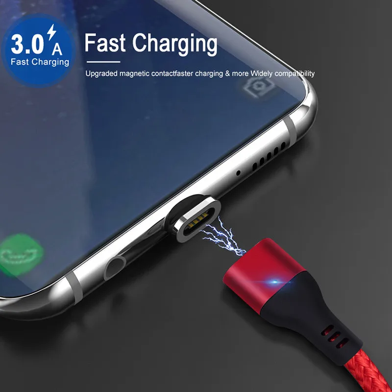 Магнитный usb-кабель 1 м 2 м, быстрая зарядка, USB type C, Micro Android, для samsung S10, зарядный кабель для iPhone 6, 6 S, 7, 8 Plus, XS MAX, XR