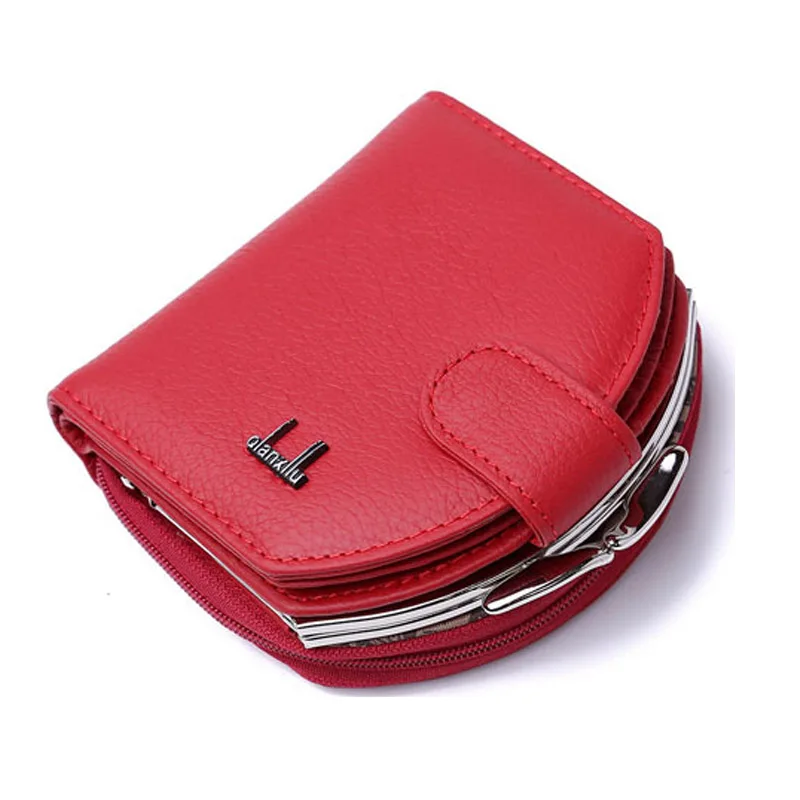 

Hot Selling Hasp Quality Genuine Leather Women Wallet Short Coin Purse Hobos Small Wallet Female Fashion Gift Wallet Card Holder