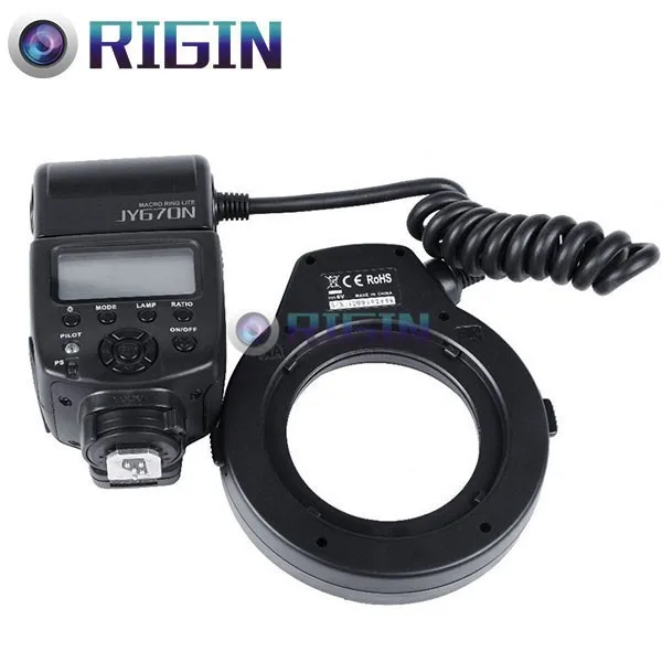 VILTROX JY-670N макро кольцо светильник Вспышка Speedlite i-ttl GN14 с ЖК-дисплей+ кольцо-адаптер 49/52/55/58/62/67 мм для Nikon