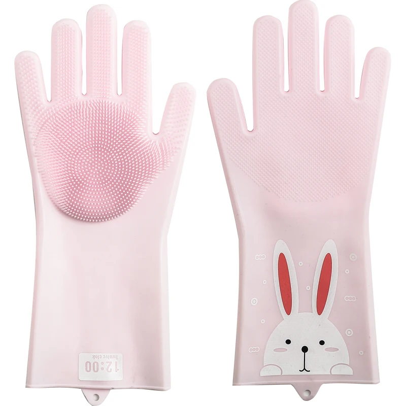 Толстые резиновые перчатки для мытья посуды из силикагеля прочные