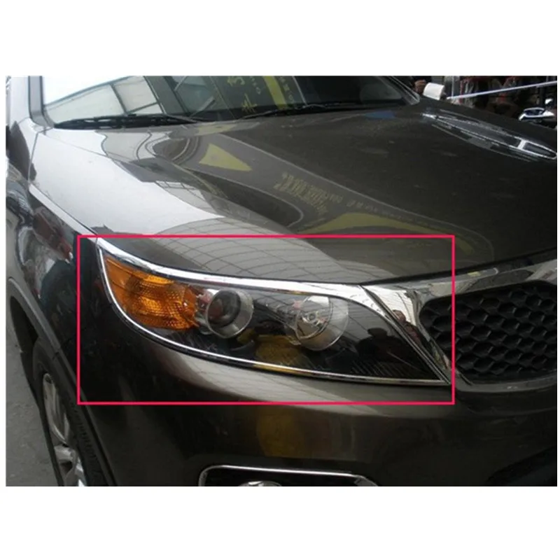 Для KIA Sorento 2009-2012 ABS Хромированная передняя фара крышка автомобиля-Стайлинг