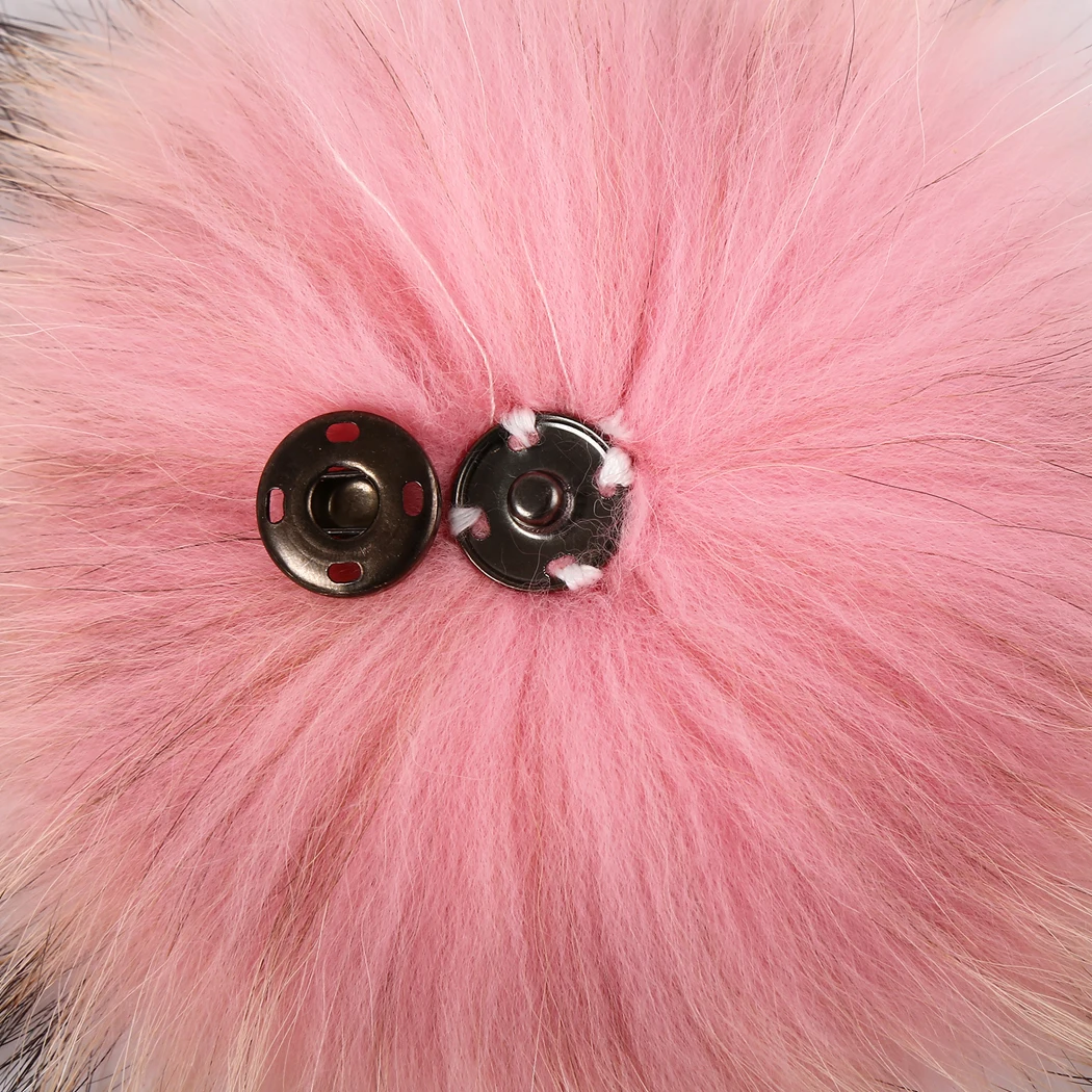 Помпоны с помпонами из натурального меха енота зимняя шапка кнопками перчатка