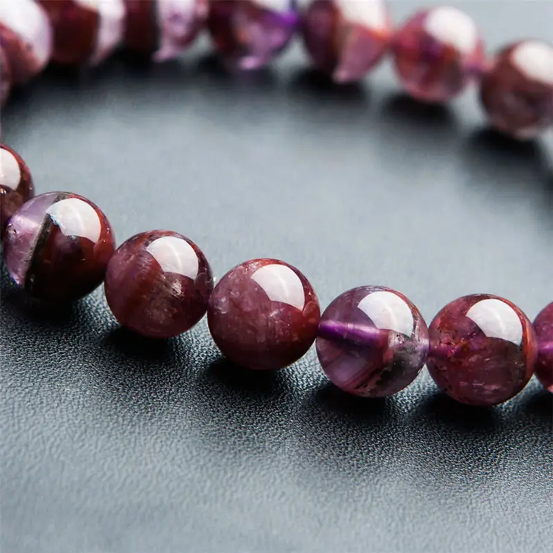 9 мм подлинный фиолетовый красный натуральный ауралит 23 браслет хрустальные