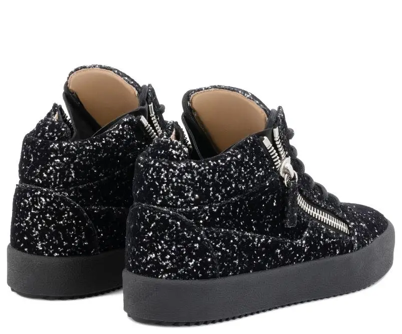 Мужские Блестящие Кроссовки черные кроссовки на толстой плоской подошве с