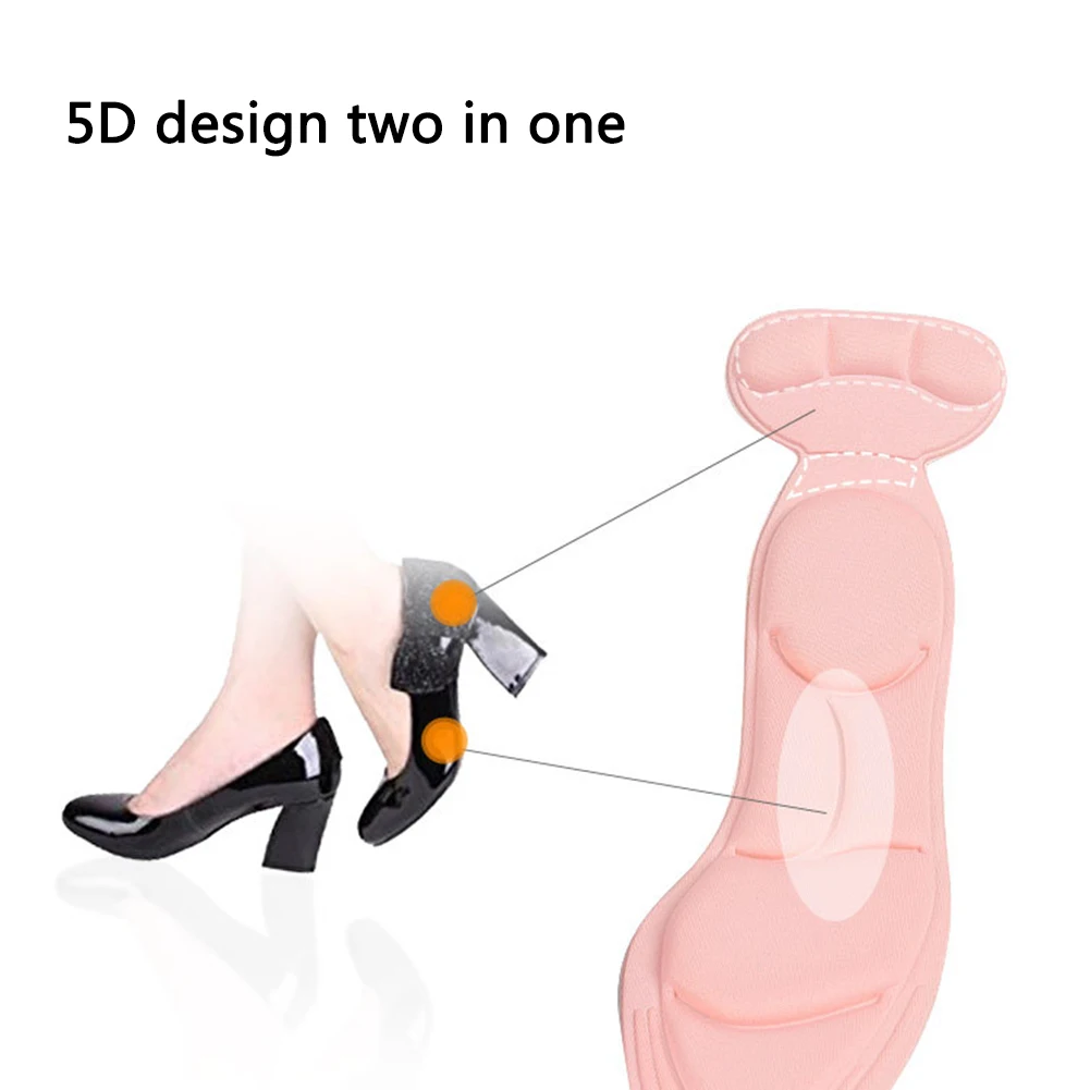 Non-Slip 2 in 1 Heel Cushion Inserts Shoe Pads Women Insole Foot Care Tool 3 Colors | Красота и здоровье