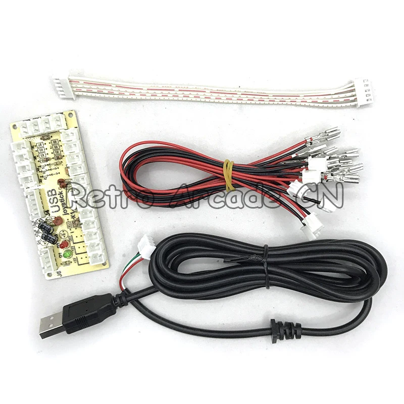 Аркадный джойстик DIY набор с 2 проигрывателями USB светодиодный кодировщик 8