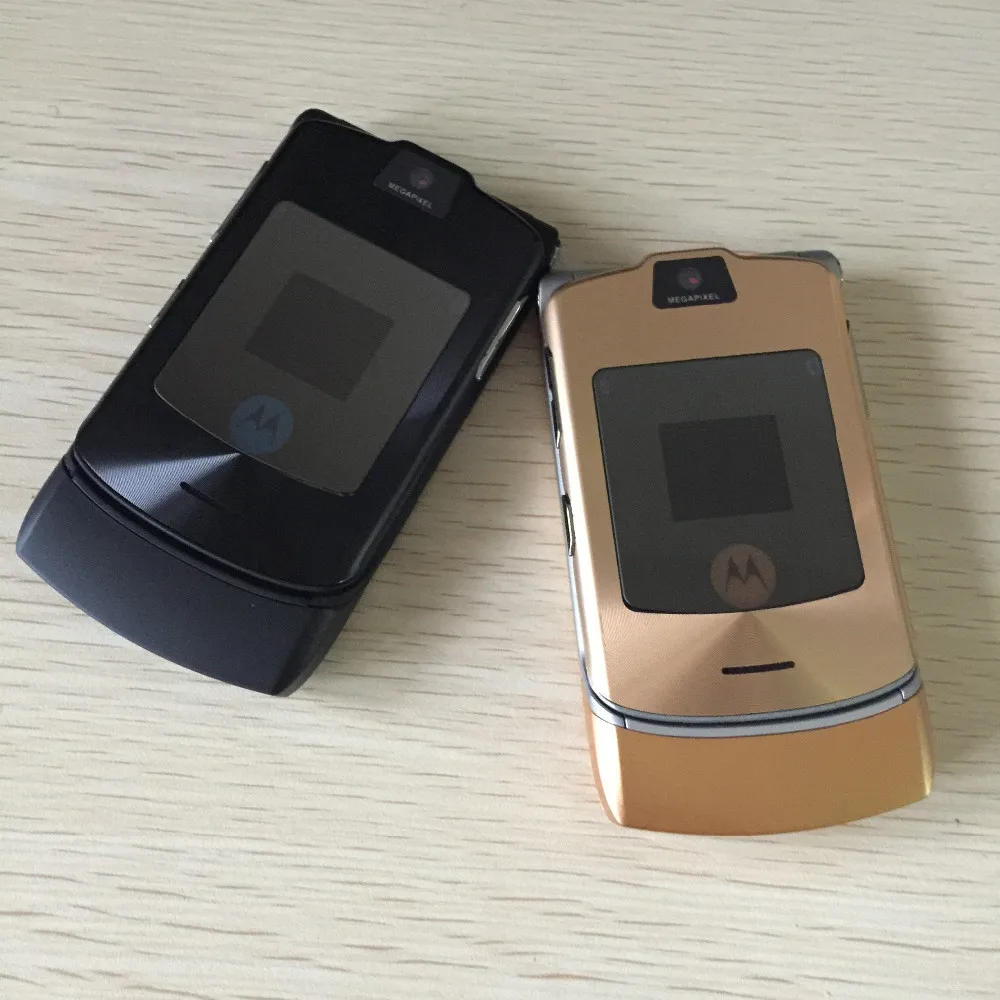 Разблокированный Motorola Razr V3i флип GSM Bluetooth MP3 четырехдиапазонный мобильный телефон Восстановленный