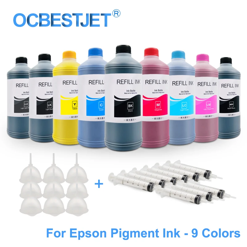 

9x500ML Universal Pigment Ink Refill Ink Kit For Epson SureColor P600 P800 P6000 P7000 Stylus Pro 7890 9890 3800 3880 11880
