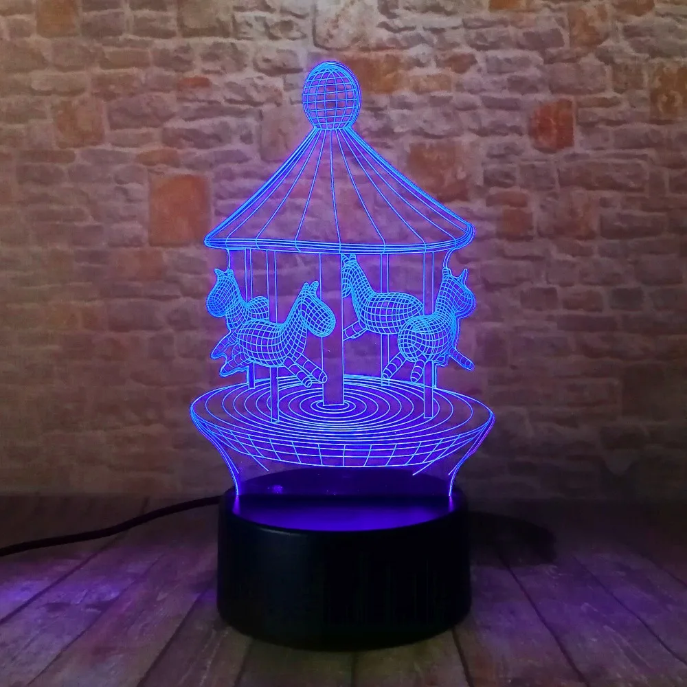 3d лампа светодиодная для ночной съемки карусель цветная атмосферы новое