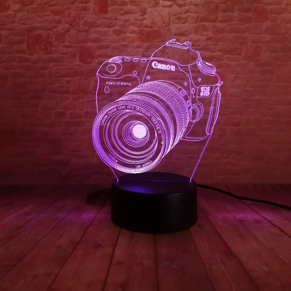 Новый 3D камера Сенсорный пульт LED 7 цветов Изменение ночник Иллюзия ребенок дети