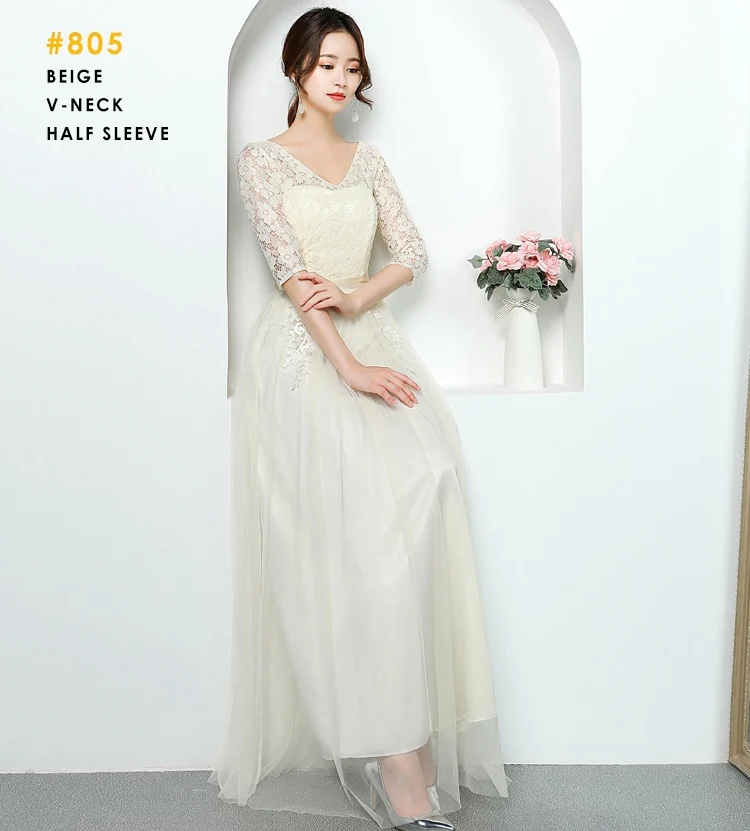 805 BEIGE Женское кружевное Сетчатое платье с вырезом лодочкой для молодых девушек, весенне-летние облегающие Вечерние Платья-макси с рукавами-плащами, vestido longo - Цвет: 805 BEIGE