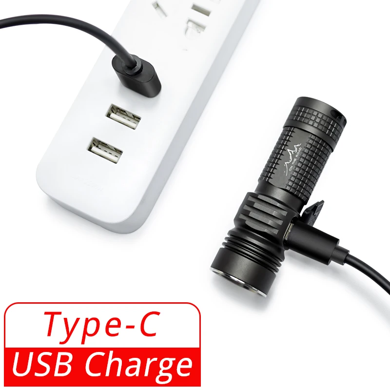 На дороге мини тип-c флэш-светильник, USB-C зарядка маленький светодиодный фонарь 1020lm EDC светильник со стробоскопическим, компактный M3 Pro(без батареи