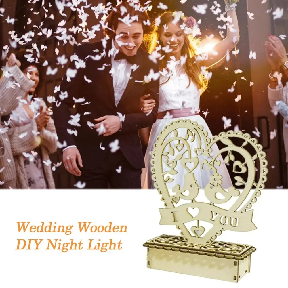 Свадебные деревянные поделки ночной Светильник LED романтичное платье Ночной