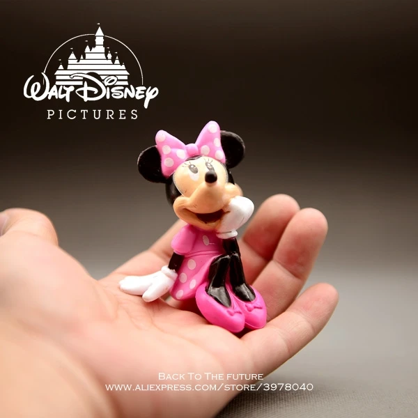 Disney Микки Маус Минни сидящая осанка 8 см фигурка коллекция украшений аниме