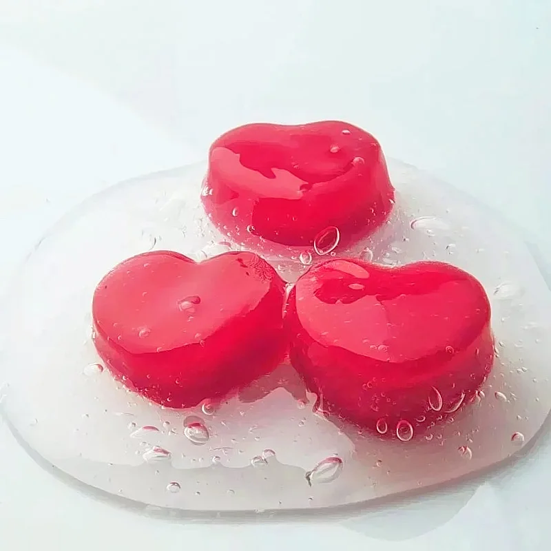 

4pcs Big Red Heart Love Beads Foam Strip Slime Gift Box Fluffy Slime Filler Sludge Clay Packing Wedding Flower Box Filler