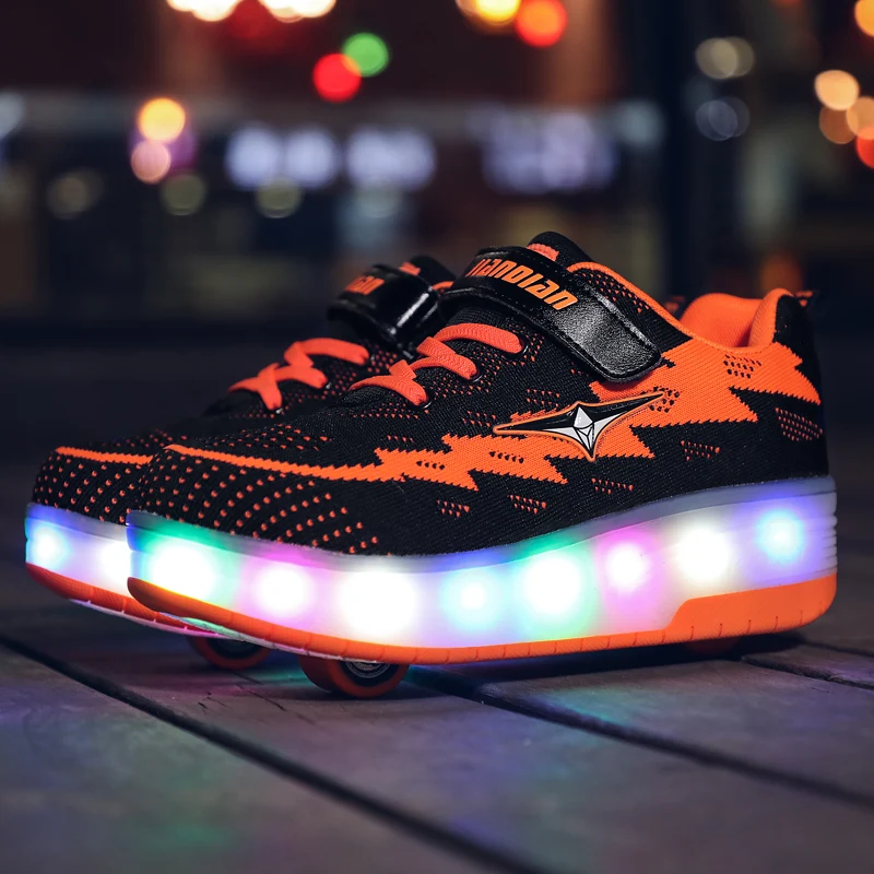 Heelys usb зарядка светодиодный светильник кроссовки два колеса мальчики девочки роликовые коньки повседневная обувь с роликом детские спортивные ботинки для девушек