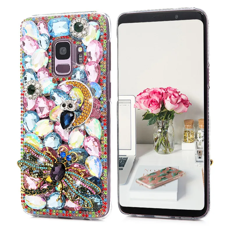Для samsung Galaxy S9/S9 Плюс/S8/S8 плюс 3D чехол украшеннный горным хрусталем С кристалалми и