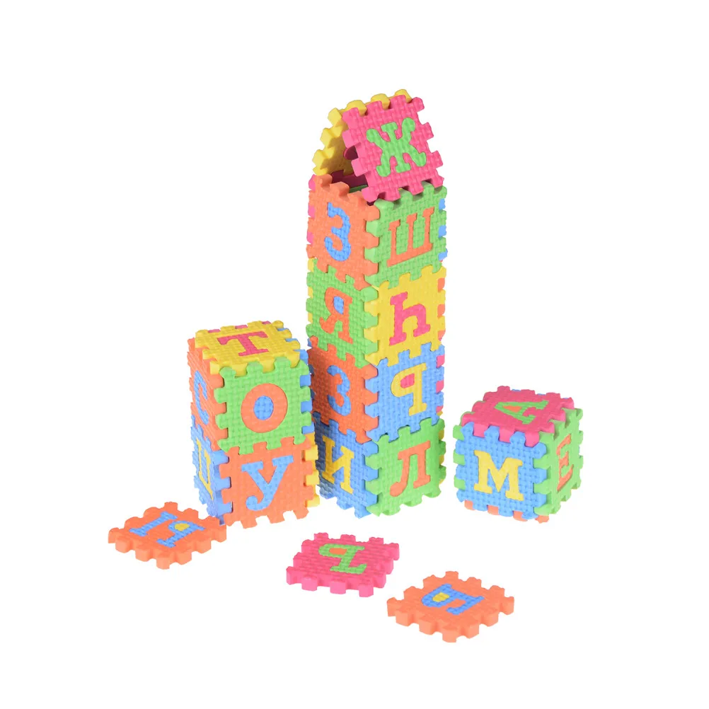 36 шт. русский алфавит с цифрами буквы игрушки для детей детские коврики пазлов 55*55