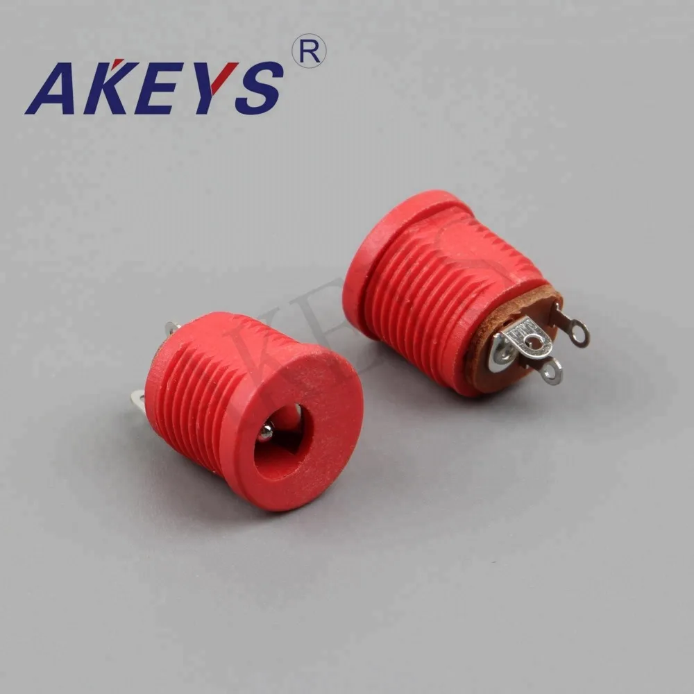 20 шт. DC-022 красный 5 5-2 1 мм женский Круглый DC разъем питания PCB крепление аудио без