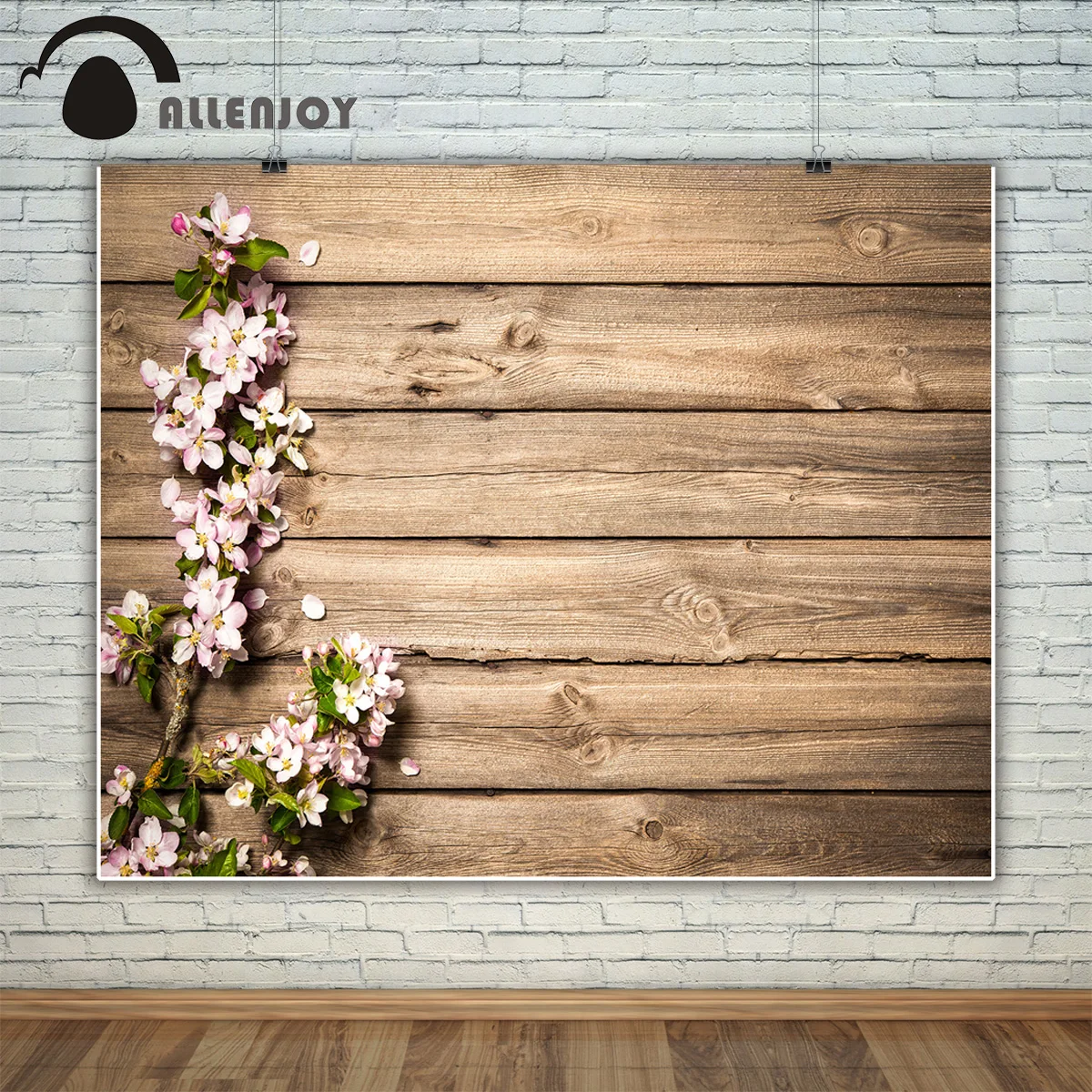 Allenjoy professional photography background Fresh plants flowers Vintage wooden board newborn backdrop photo studio photocall |