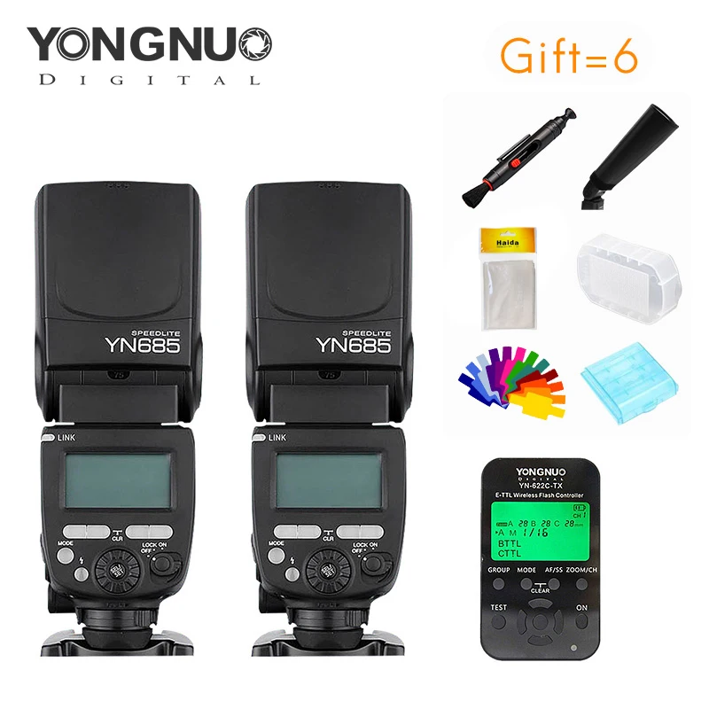 YONGNUO 2 шт. YN685 + YN622TX комплект GN60 4G система ETTL 1/8000s HSS Беспроводная вспышка Speedlite с Slave
