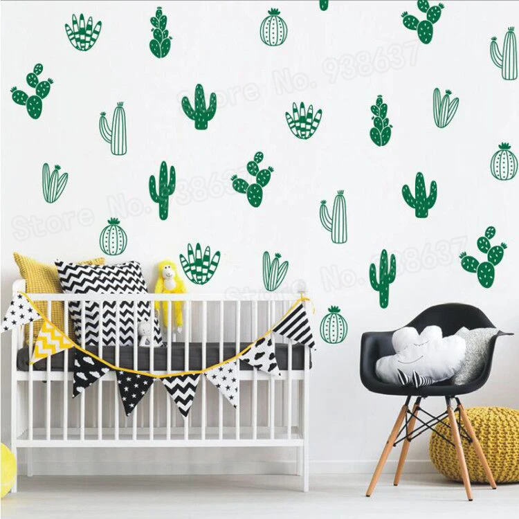 Кактус настенные наклейки Лесной этнический 16 кактус настенный стикер s для